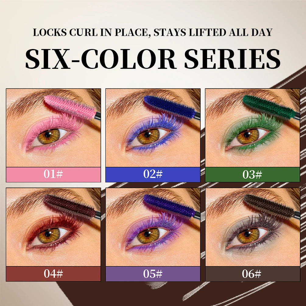 QIBEST 4D Silk Fiber Eyelash Mascara Waterproof Colorful Mascara