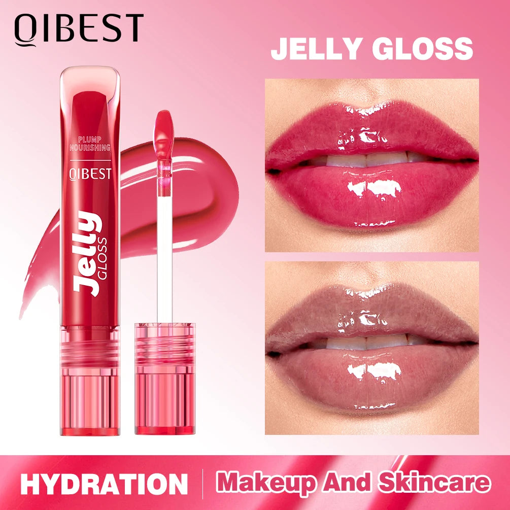 QIBEST Mirror Pearl Lip Gloss Long Lasting Moisturizing Lipstick Shine Glitter Lip Glaze