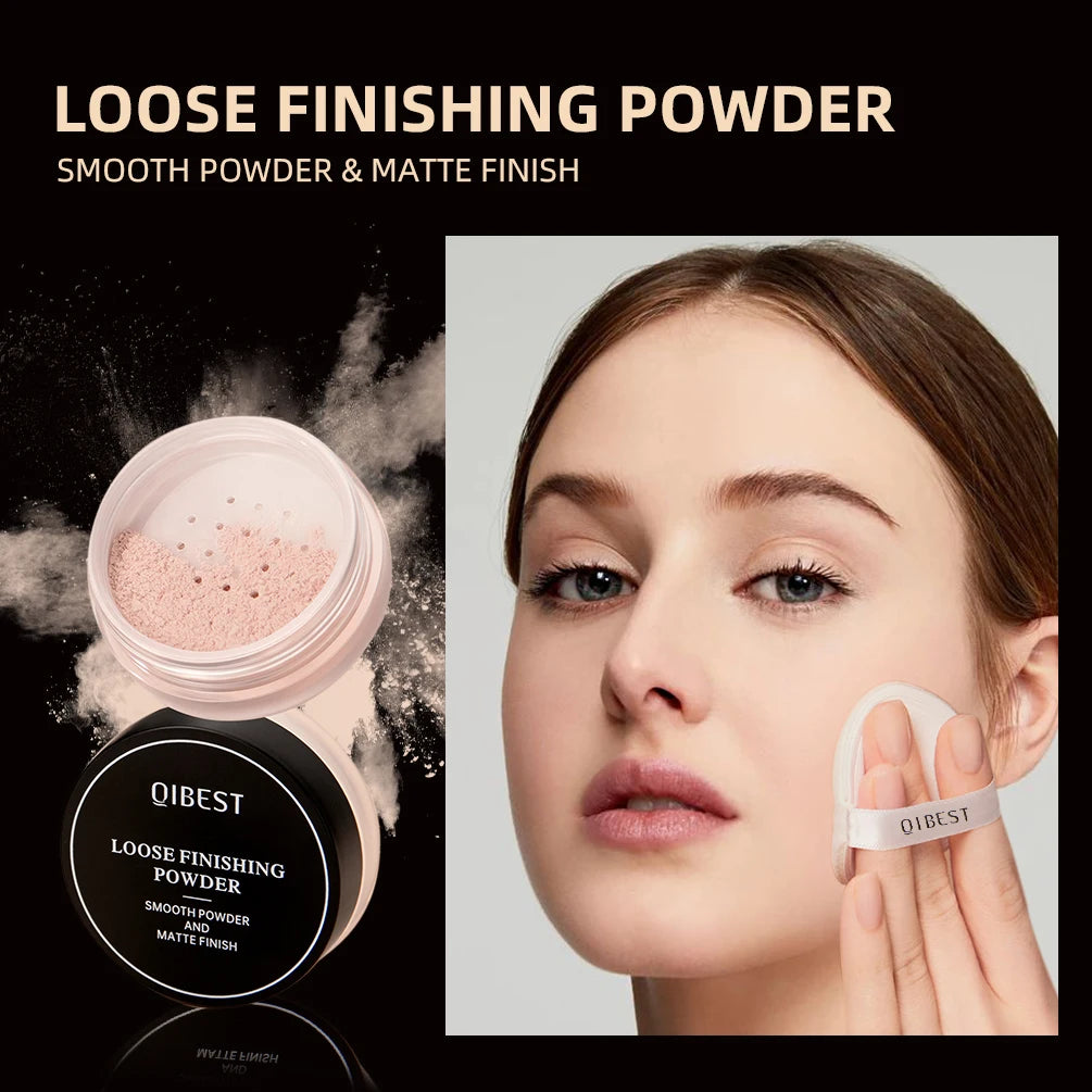 QIBEST 4 Colors Loose Powder Waterproof Oil-Control Matte
