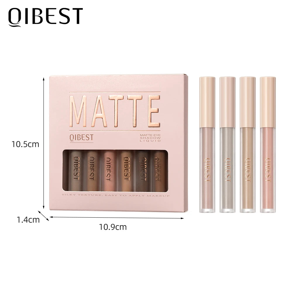 QIBEST Liquid Eyeshadow Cream Smooth Eye Makeup Long Lasting Waterproof Eyeshadow Stick Blush Dual Purpose Contour Cosmetic Kits