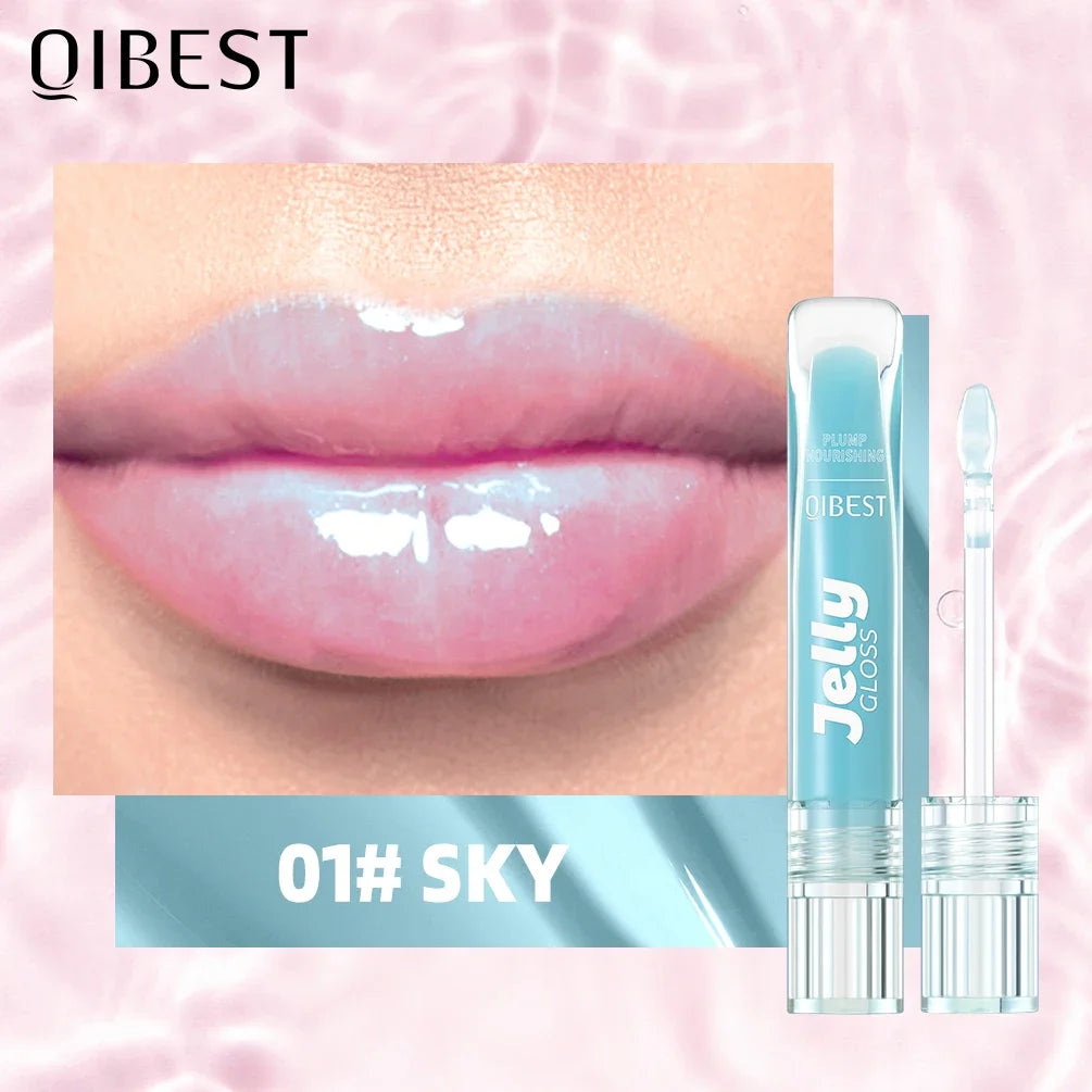 QIBEST Mirror Pearl Lip Gloss Long Lasting Moisturizing Lipstick Shine Glitter Lip Glaze