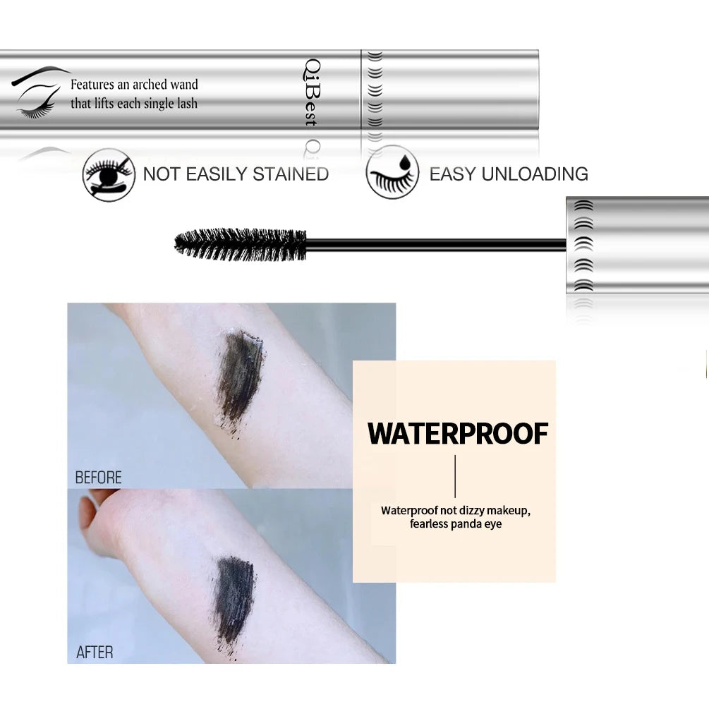 2pcs/set Black Mascara Beauty Makeup 4D Curling Lash Eyelash Extension Waterproof