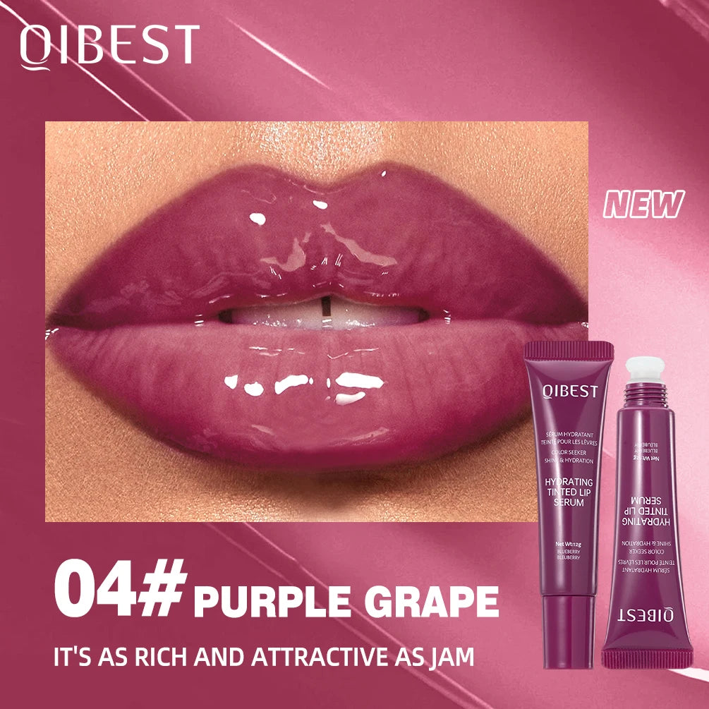 QIBEST Watery Crystal Clear Jelly Lip Oil Lip Balm Moisturizing Smoothing Lip Lines Jelly Pout Lip Gloss Glass Tinted Lip Glaze