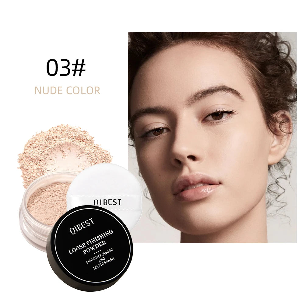 QIBEST 4 Colors Loose Powder Waterproof Oil-Control Matte