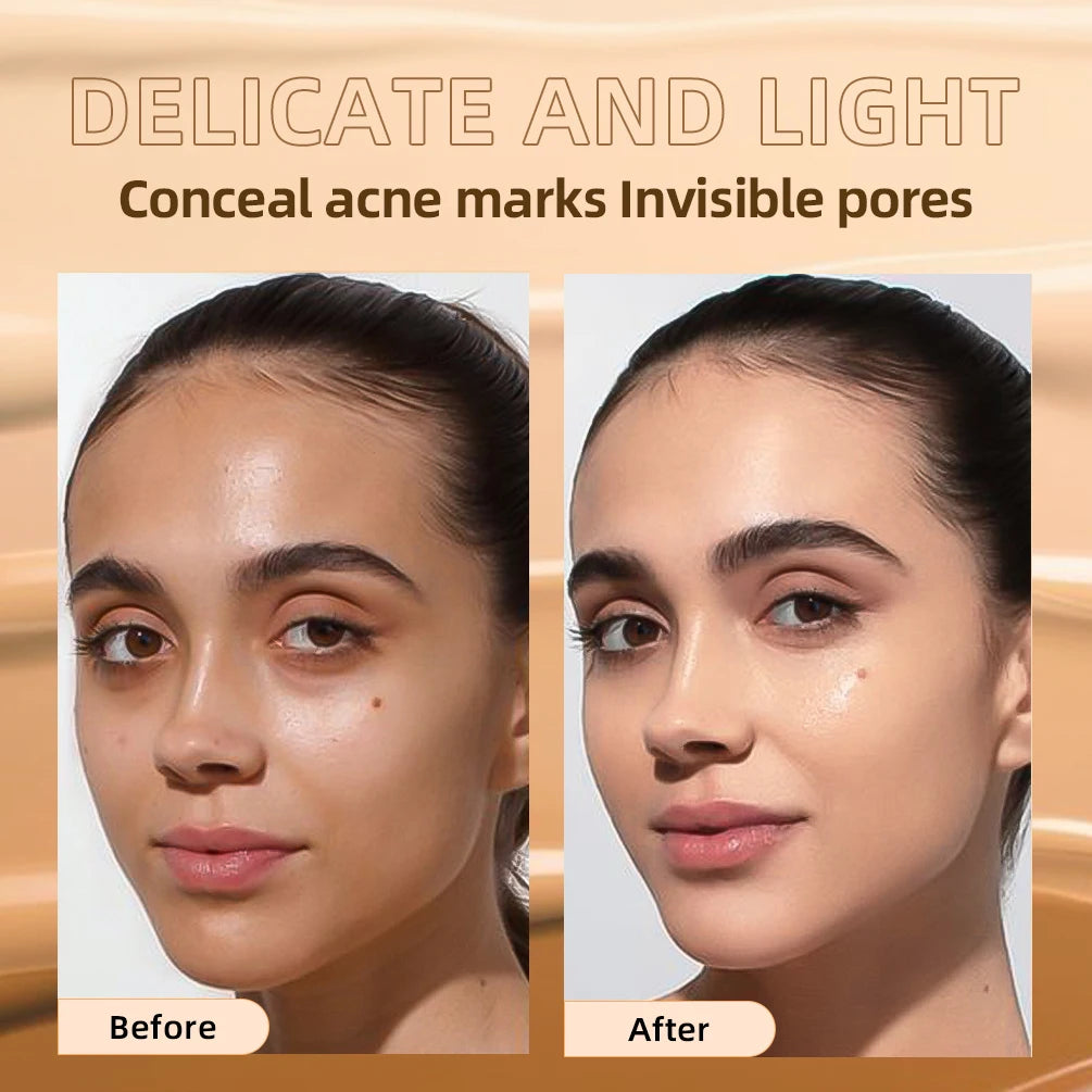 QIBEST Liquid Foundation High Coverage Waterproof Face Concealer Base Cream