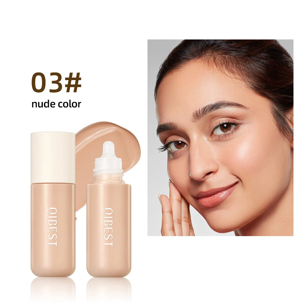 QIBEST Liquid Foundation High Coverage Waterproof Face Concealer Base Cream