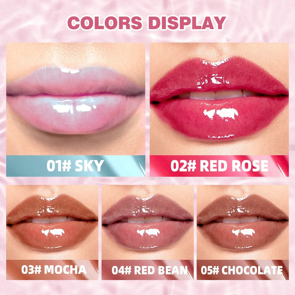 QIBEST Mirror Pearl Lip Gloss Long Lasting Moisturizing Lipstick Shine Glitter Lip Glaze