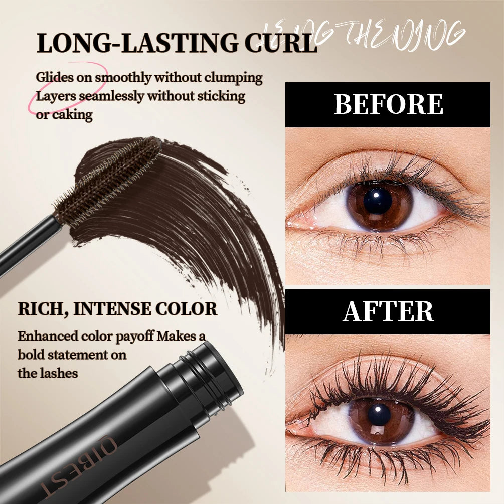 QIBEST 4D Silk Fiber Eyelash Mascara Waterproof Colorful Mascara