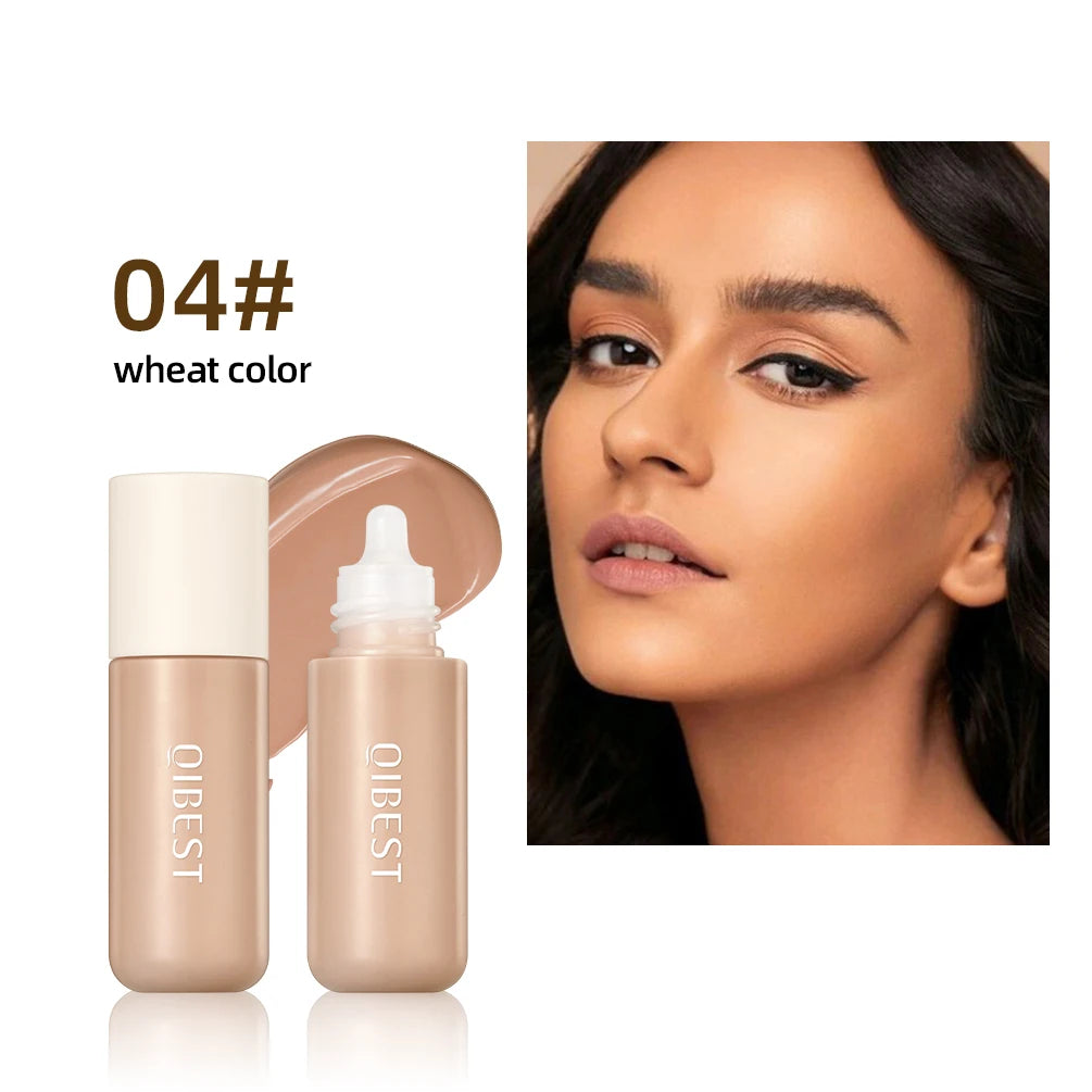 QIBEST Liquid Foundation High Coverage Waterproof Face Concealer Base Cream