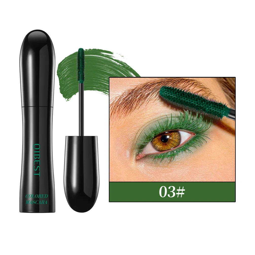 QIBEST 4D Silk Fiber Eyelash Mascara Waterproof Colorful Mascara