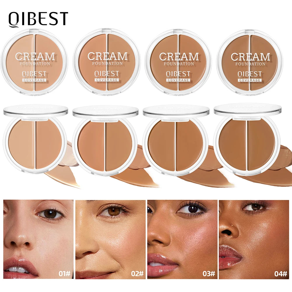 QIBEST Waterproof Cream Foundation Moisturizing Matte Full Coverage
