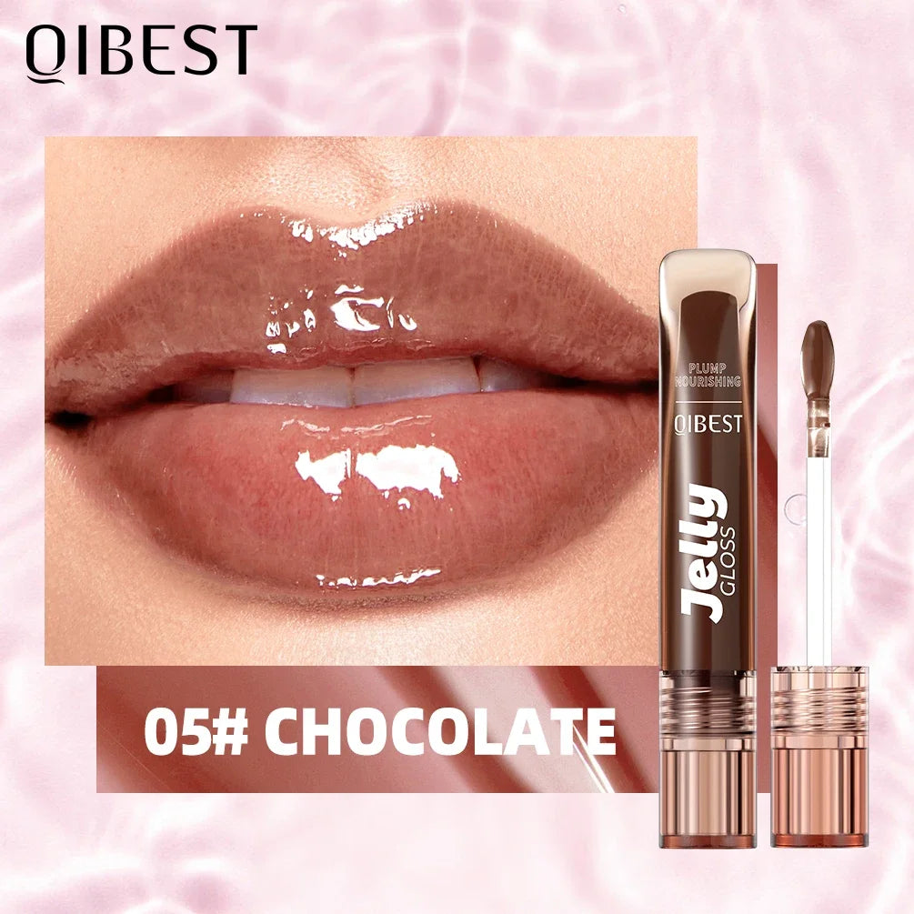 QIBEST Mirror Pearl Lip Gloss Long Lasting Moisturizing Lipstick Shine Glitter Lip Glaze