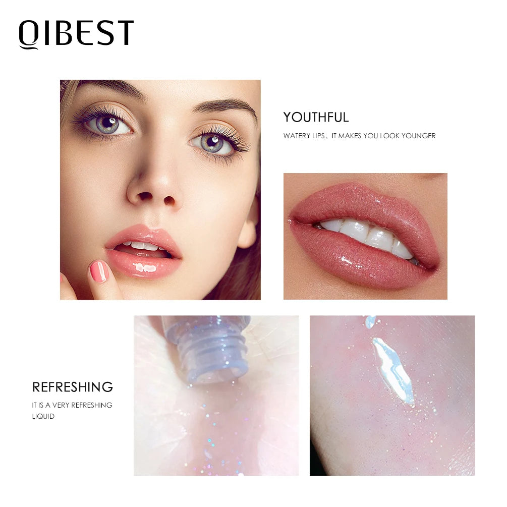 QIBEST Moisturizer Plumper Lip Gloss Long Lasting Transparent Lipgloss Base Watery