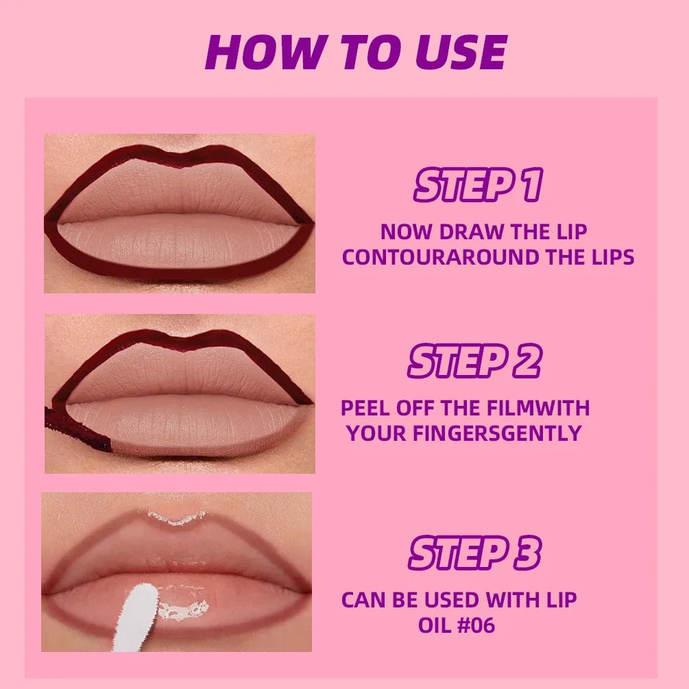 QIBEST Peel-off Lipgloss Matte Natural Mist Lip Tinted Waterproof Long Lasting Lipstick Makeup Tear Contour Lip Stain Cosmetics