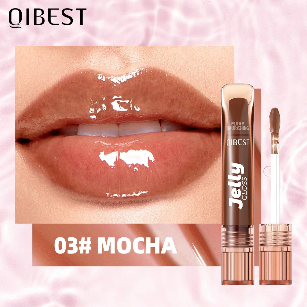 QIBEST Mirror Pearl Lip Gloss Long Lasting Moisturizing Lipstick Shine Glitter Lip Glaze