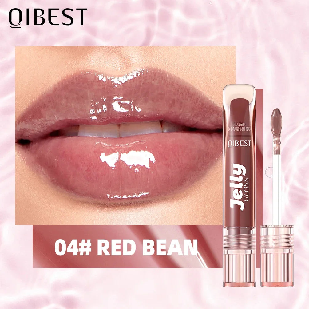 QIBEST Mirror Pearl Lip Gloss Long Lasting Moisturizing Lipstick Shine Glitter Lip Glaze