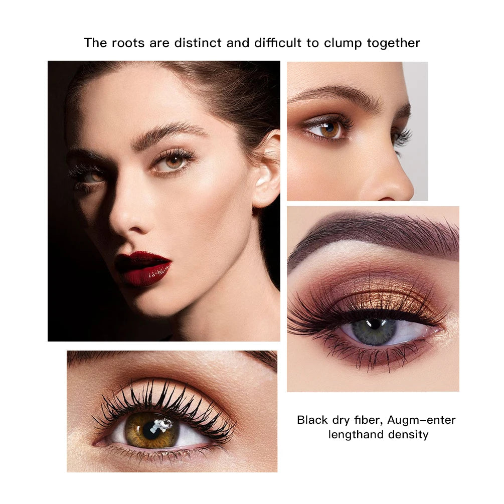 2pcs/set Black Mascara Beauty Makeup 4D Curling Lash Eyelash Extension Waterproof