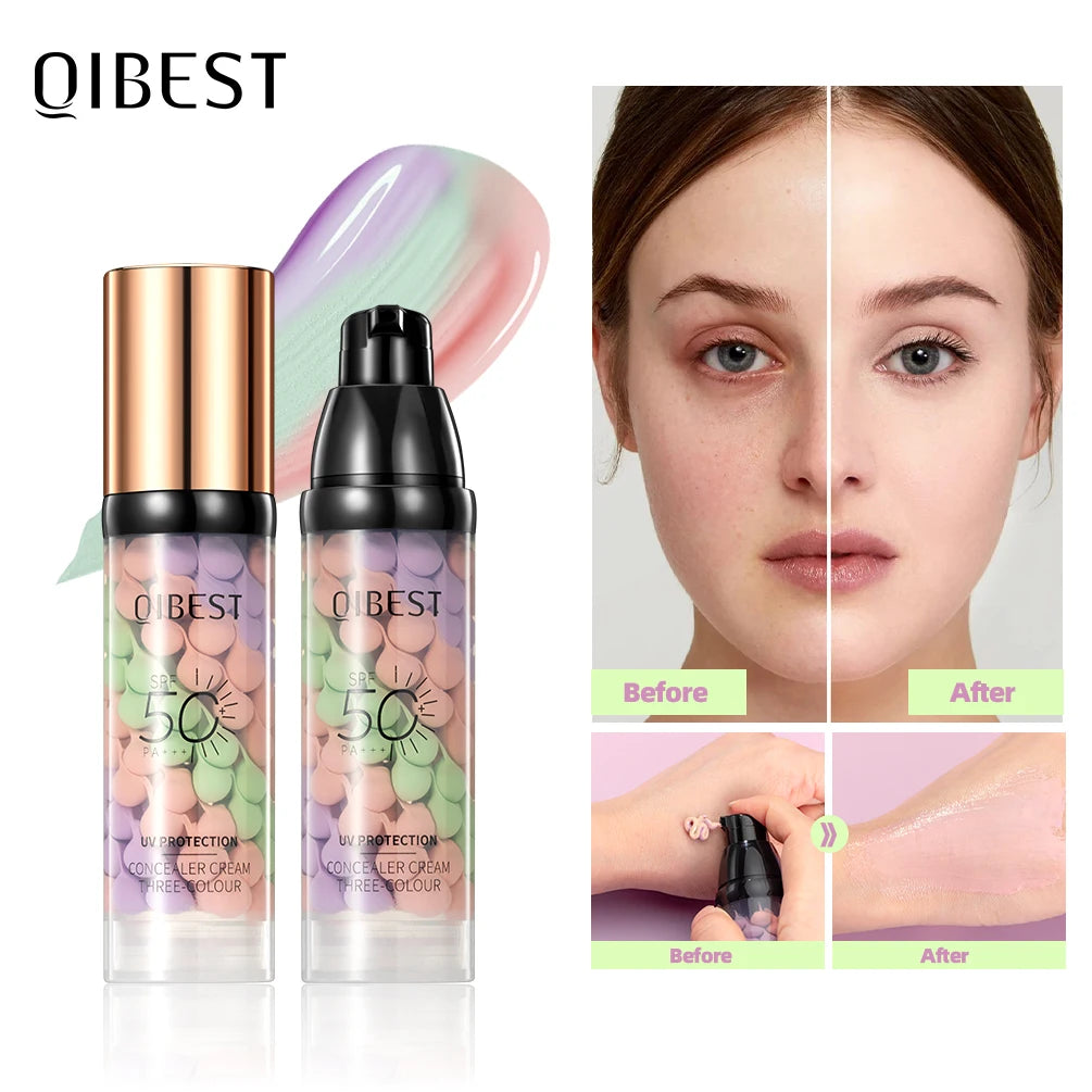 QIBEST Protective Pre-makeup Cream Even Skin Tone Brightening Base