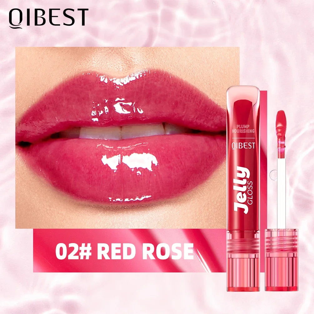 QIBEST Mirror Pearl Lip Gloss Long Lasting Moisturizing Lipstick Shine Glitter Lip Glaze
