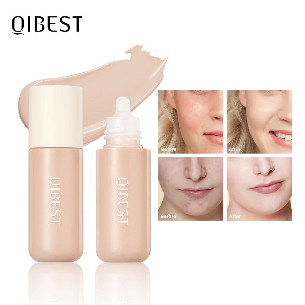 QIBEST Liquid Foundation High Coverage Waterproof Face Concealer Base Cream