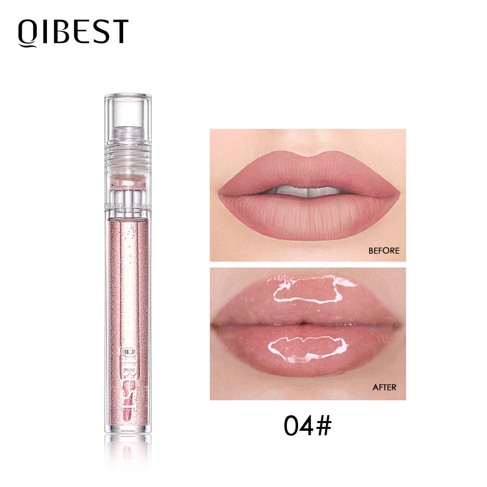 QIBEST Moisturizer Plumper Lip Gloss Long Lasting Transparent Lipgloss Base Watery
