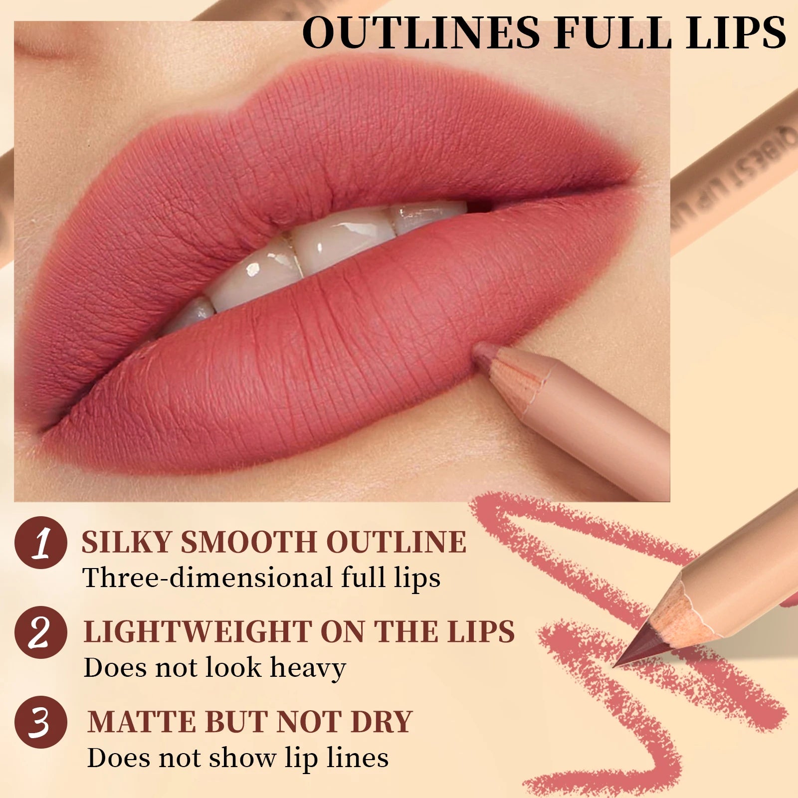QIBEST 12 Colors Matte Lipstick Lipliner Pen Makeup Sets Waterproof