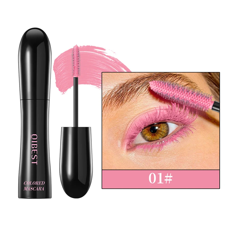 QIBEST 4D Silk Fiber Eyelash Mascara Waterproof Colorful Mascara