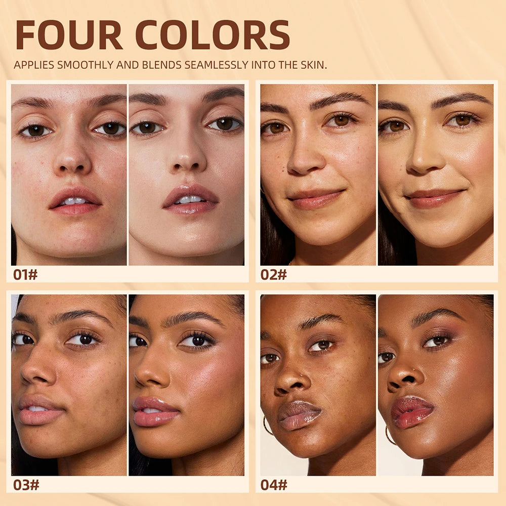 QIBEST Waterproof Cream Foundation Moisturizing Matte Full Coverage
