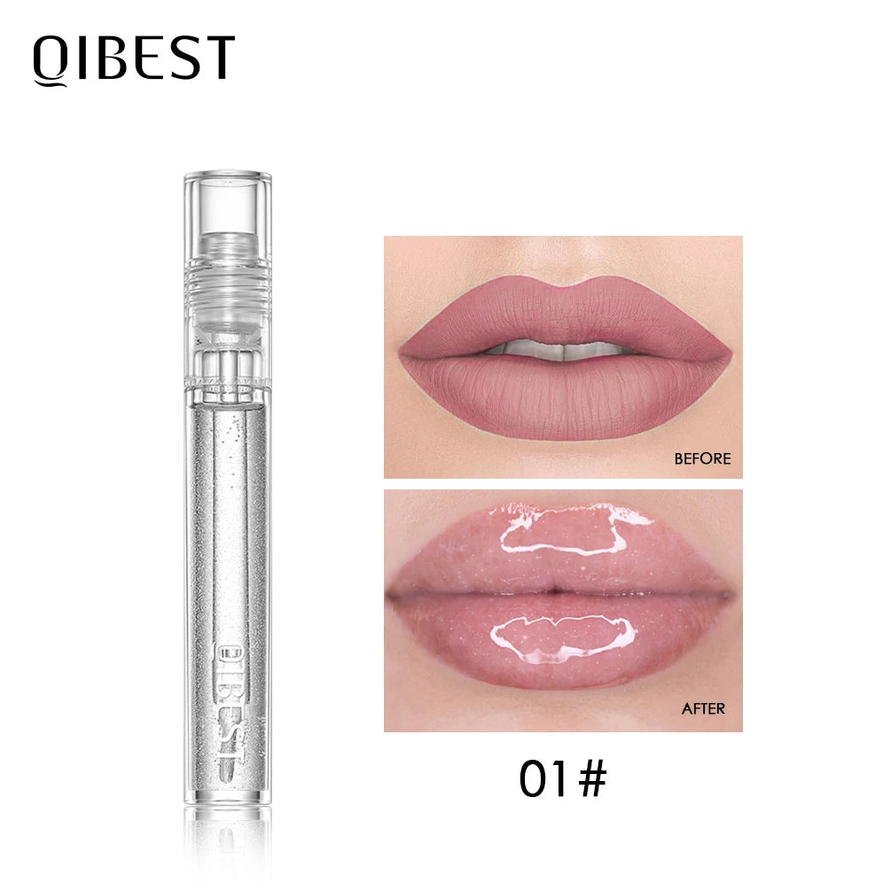 QIBEST Moisturizer Plumper Lip Gloss Long Lasting Transparent Lipgloss Base Watery