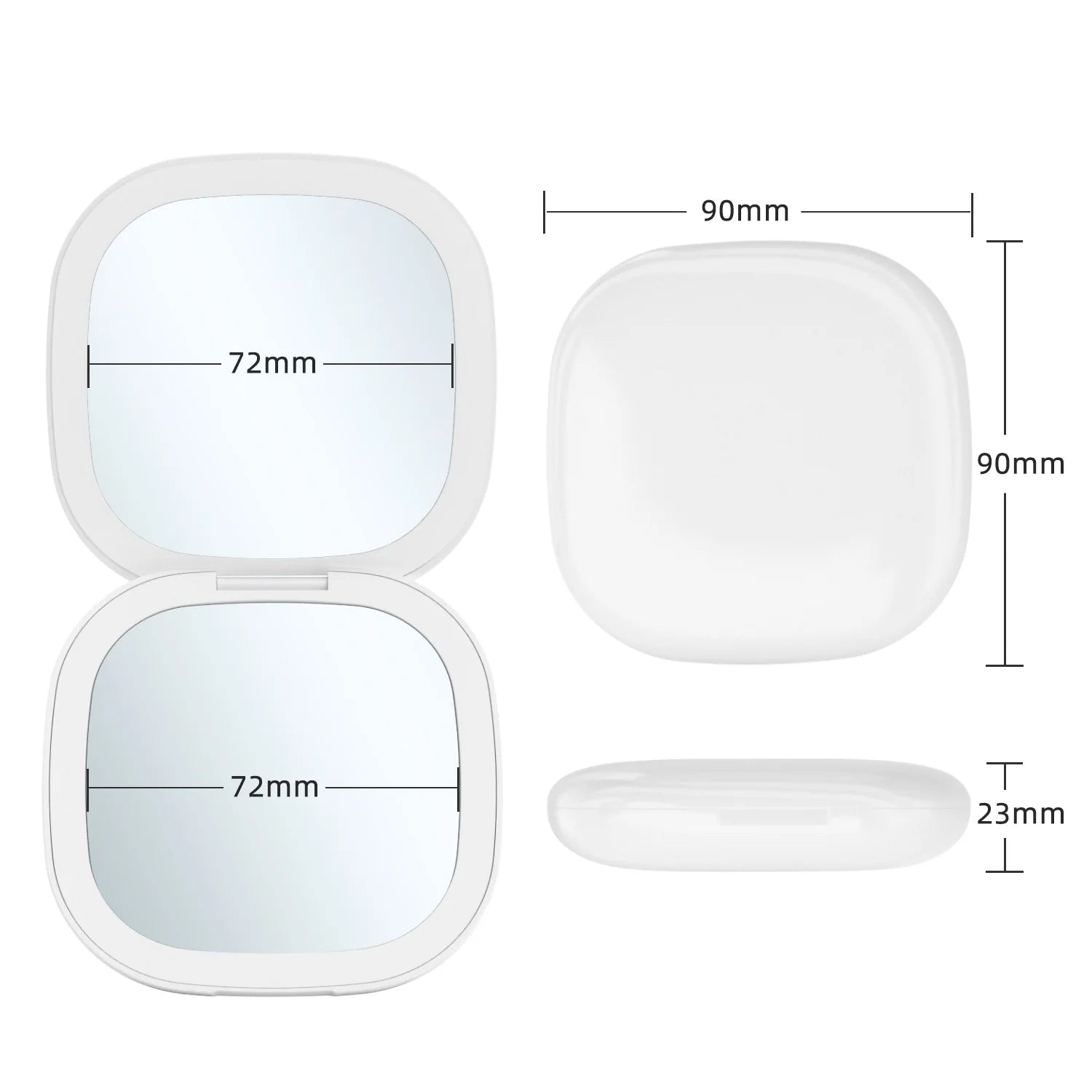 Miroir LED de poche carré