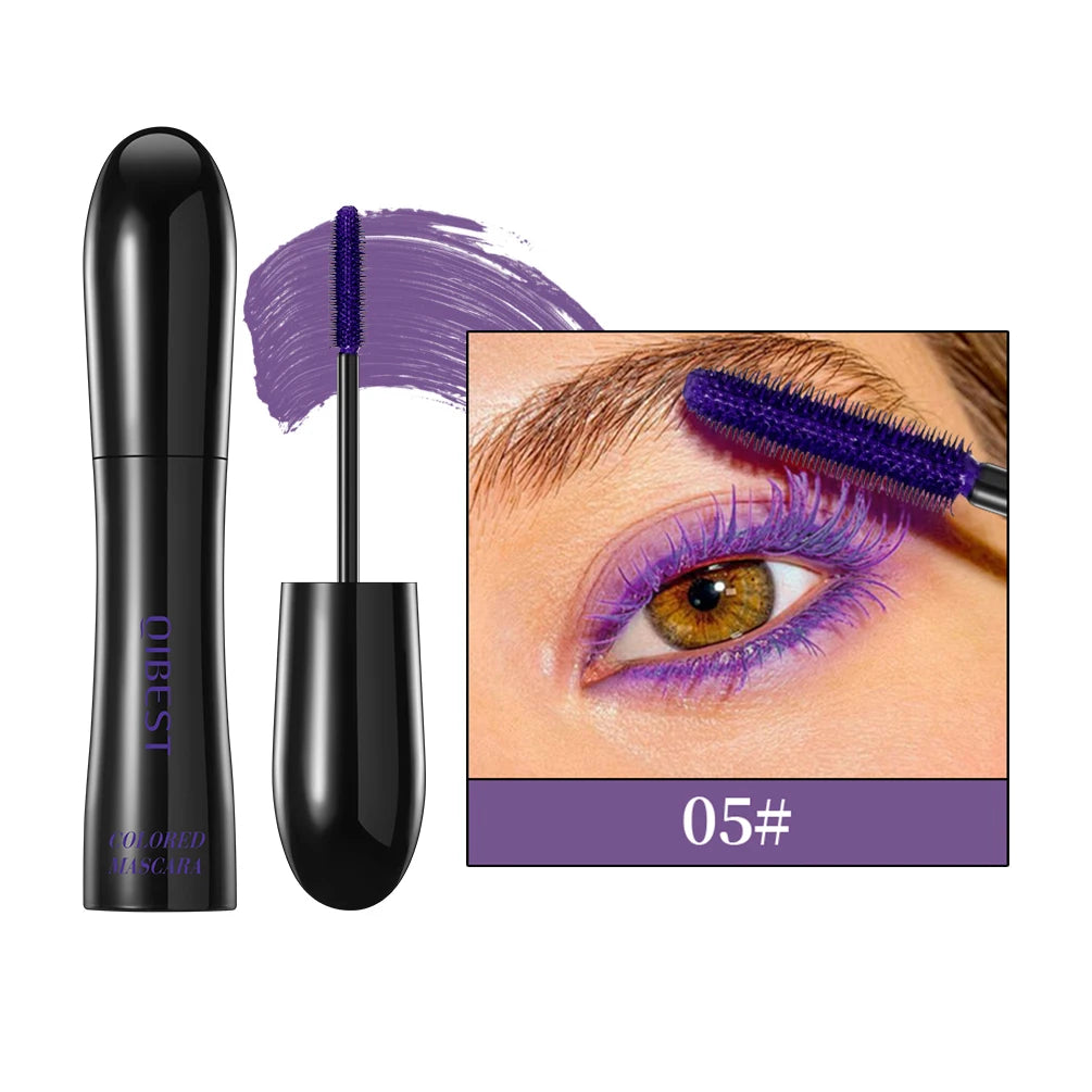 QIBEST 4D Silk Fiber Eyelash Mascara Waterproof Colorful Mascara