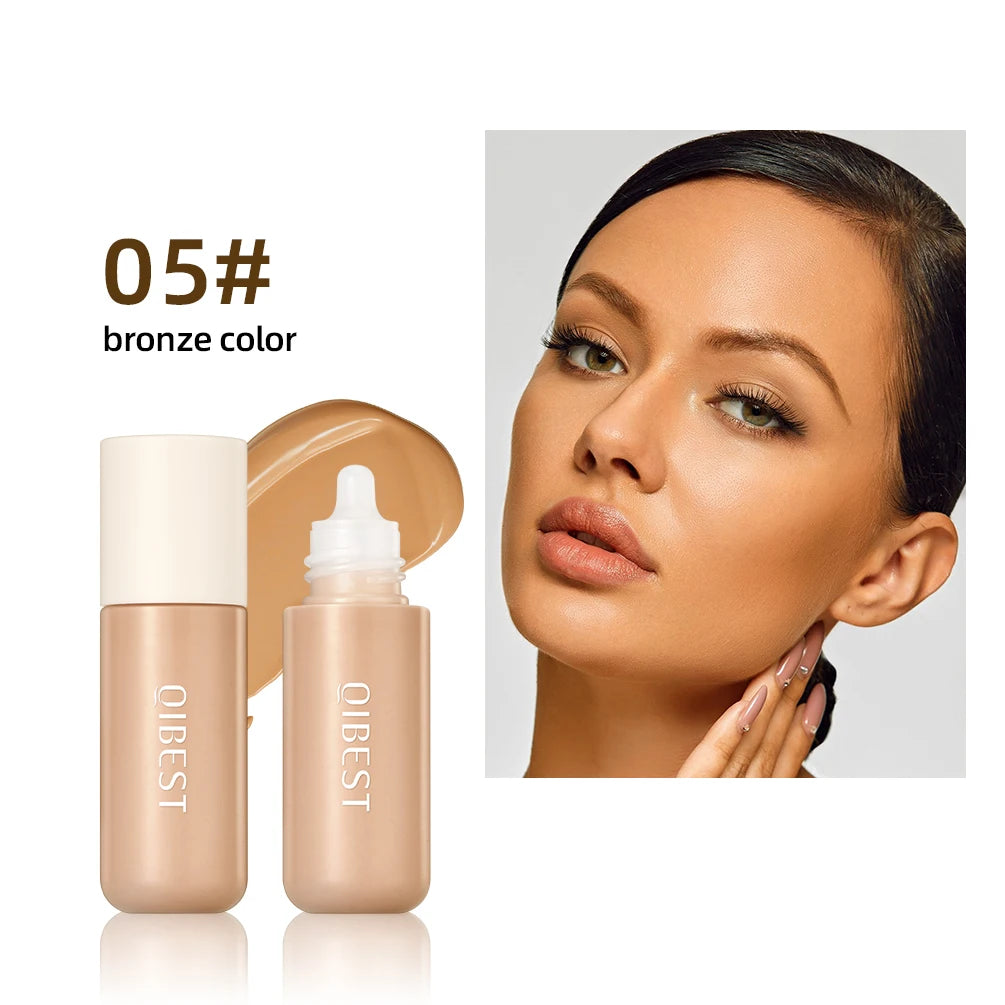 QIBEST Liquid Foundation High Coverage Waterproof Face Concealer Base Cream