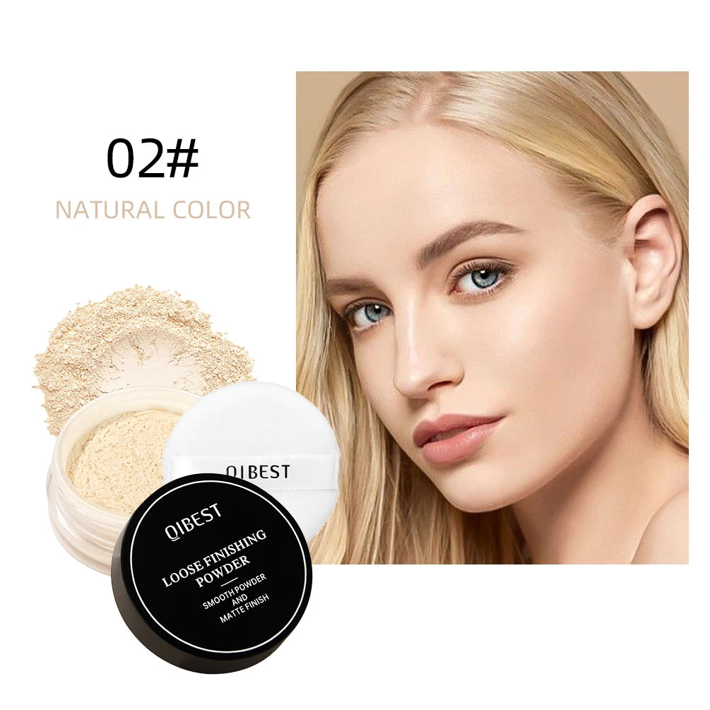 QIBEST 4 Colors Loose Powder Waterproof Oil-Control Matte