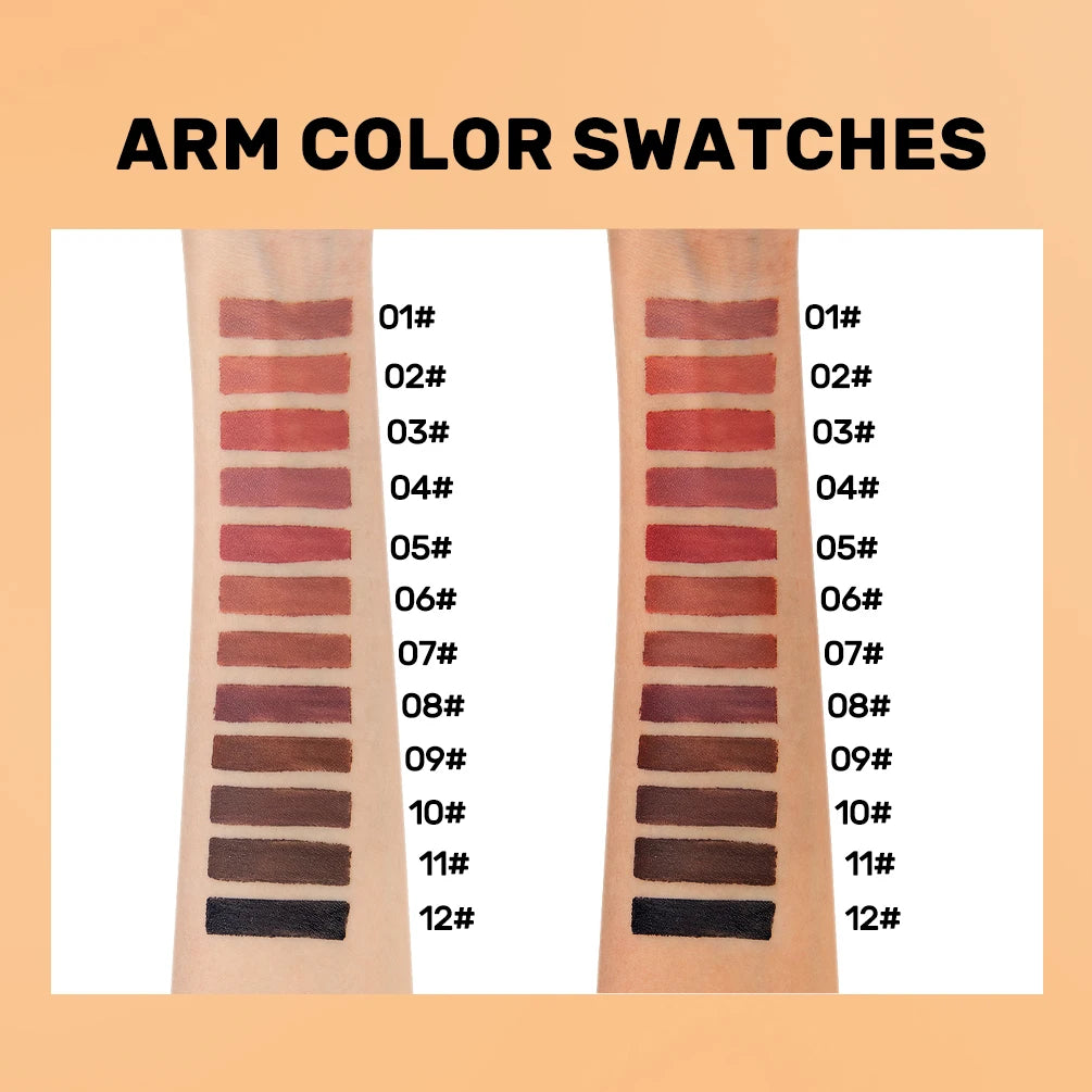 QIBEST Double Ended Lip Liner&Brush Pen 2 In 1 Stick Mist Matte Contour Tint Lipstick Pencil