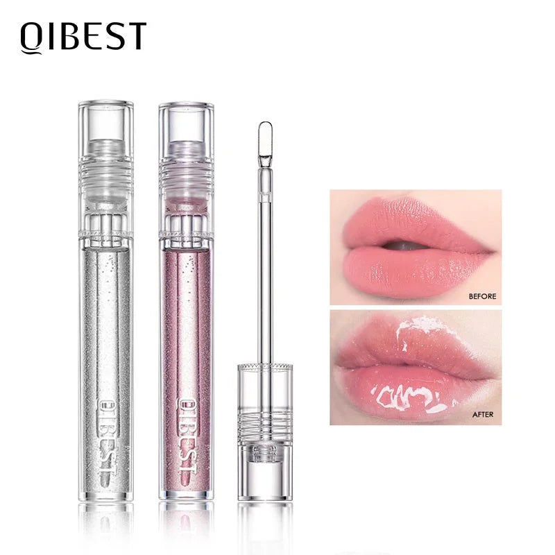 QIBEST Moisturizer Plumper Lip Gloss Long Lasting Transparent Lipgloss Base Watery